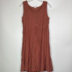 Naif Red Sleeveless Summer Boho Dress Size Small